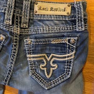 Rock Revival Straight Leg Jeans Jacklyn size 25 embroidered embellished